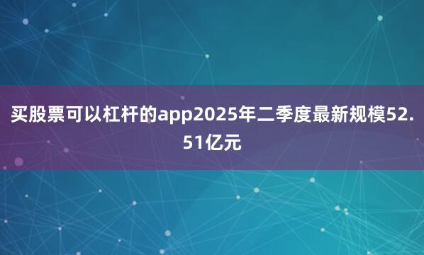 买股票可以杠杆的app2025年二季度最新规模52.51亿元