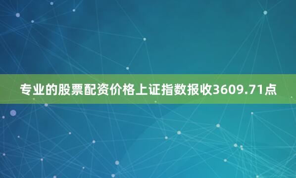 专业的股票配资价格上证指数报收3609.71点